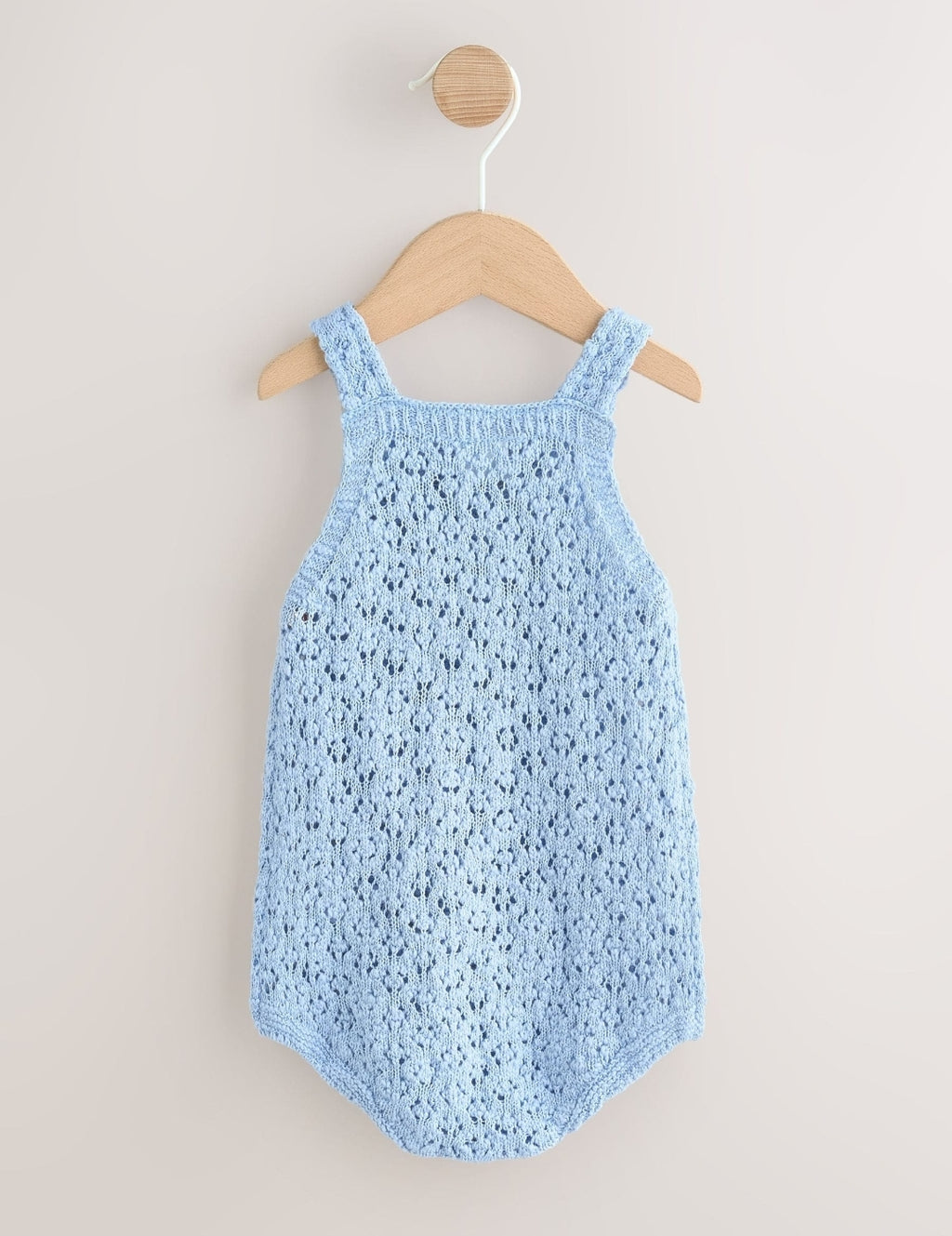 Blue Daisy Knitted Baby Romper