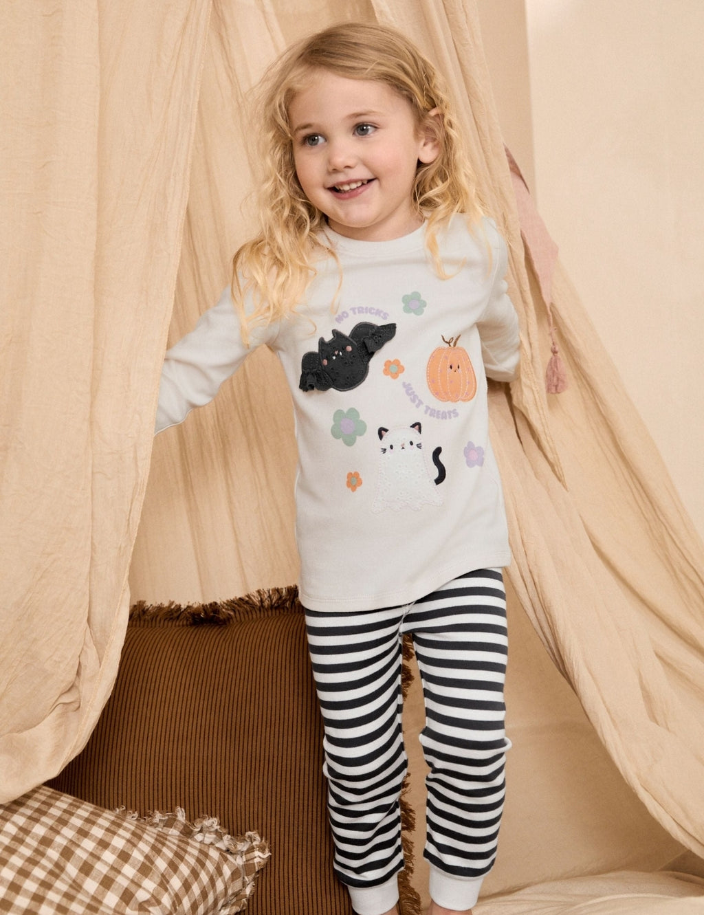 Monochrome Stripe Halloween Characters Snuggle Pyjamas