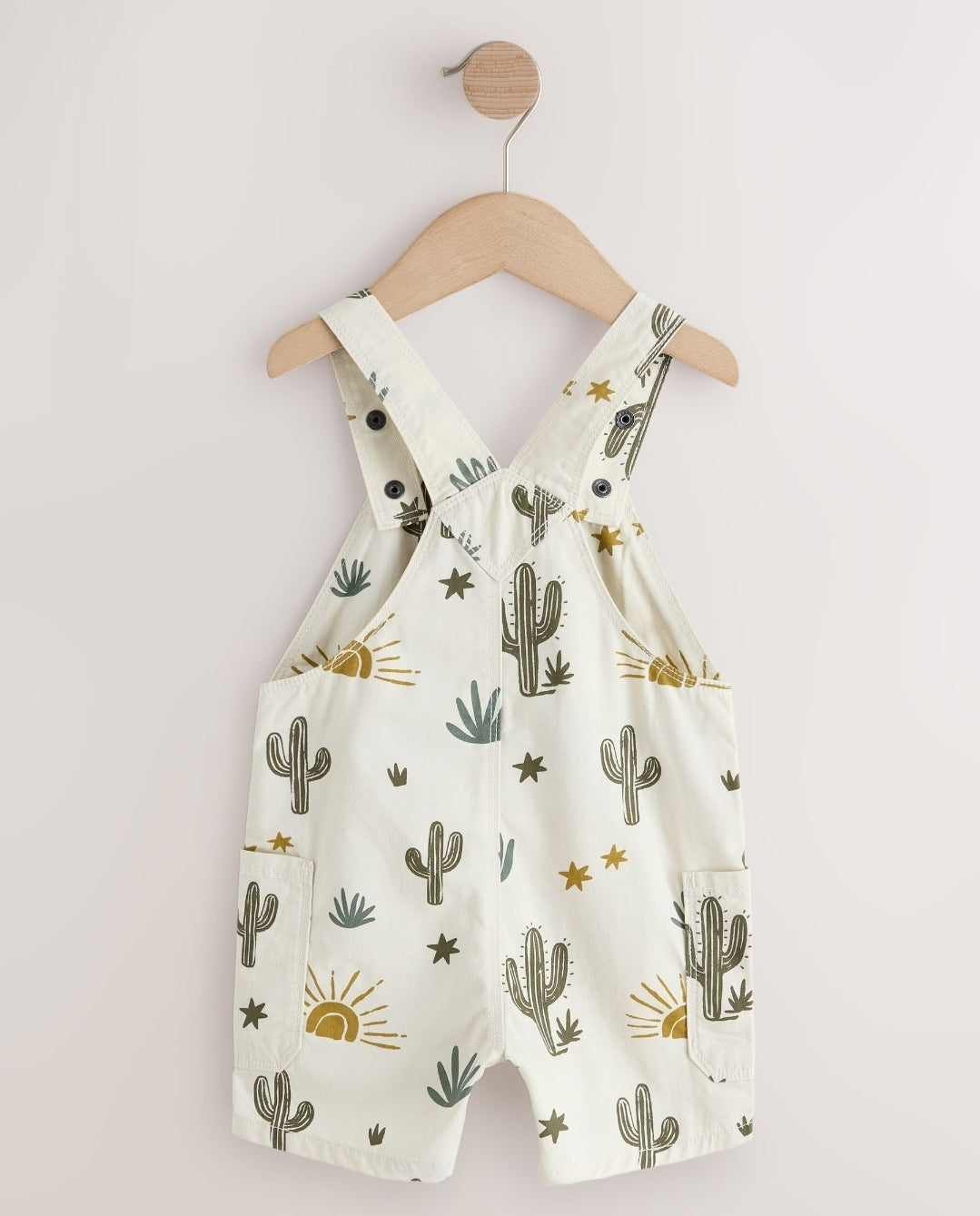 Neutral Cactus Print Dungarees