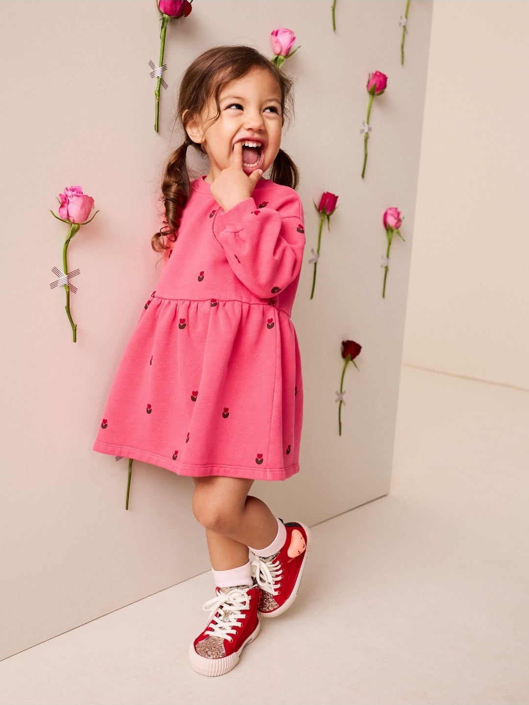 Pink Hearts Long Sleeve Sweat
Dress