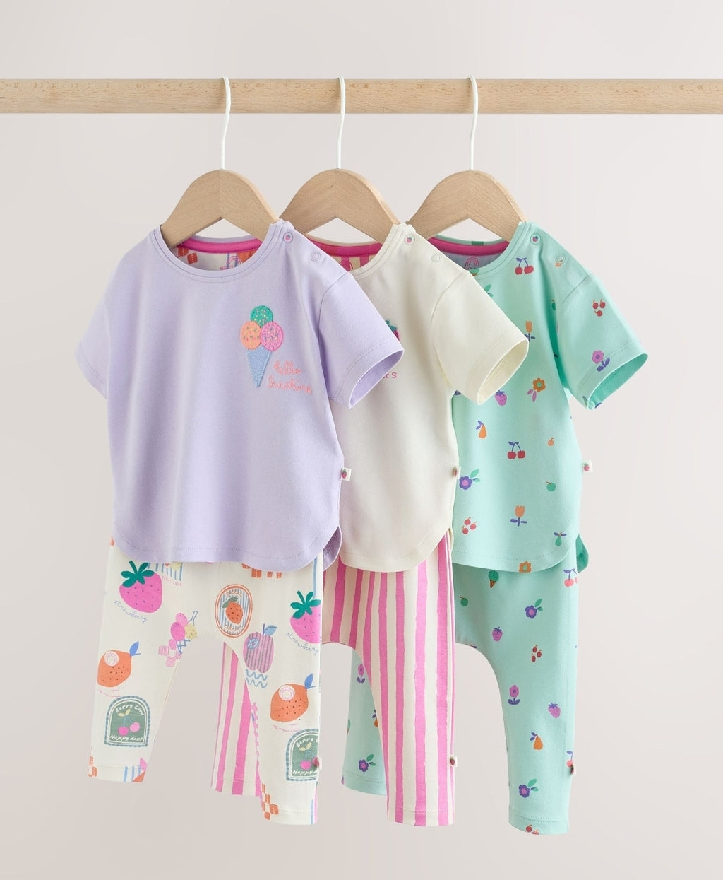 Purple Character Short Sleeve Top and Leggings Baby Set 6 Piece