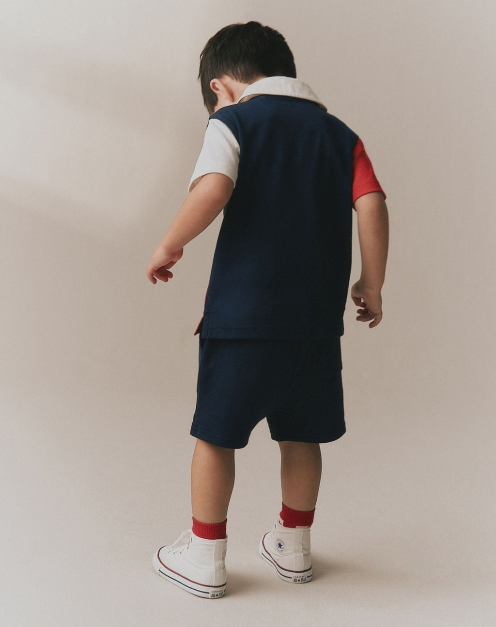 Red/Blue/Green Colourblock Short
Sleeve Polo Shirt and Shorts Set 3