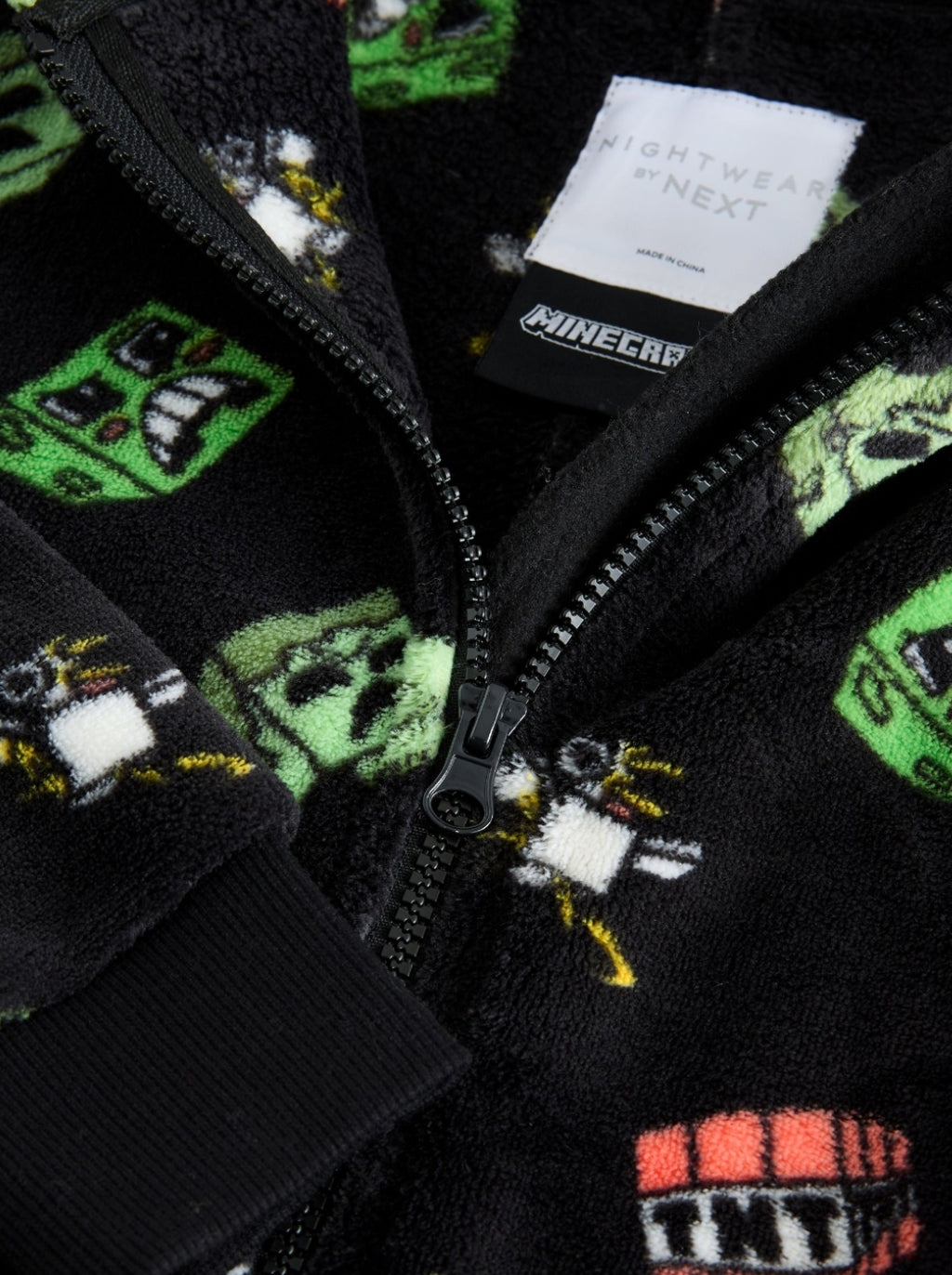 Black Minecraft Fleece All-In-One