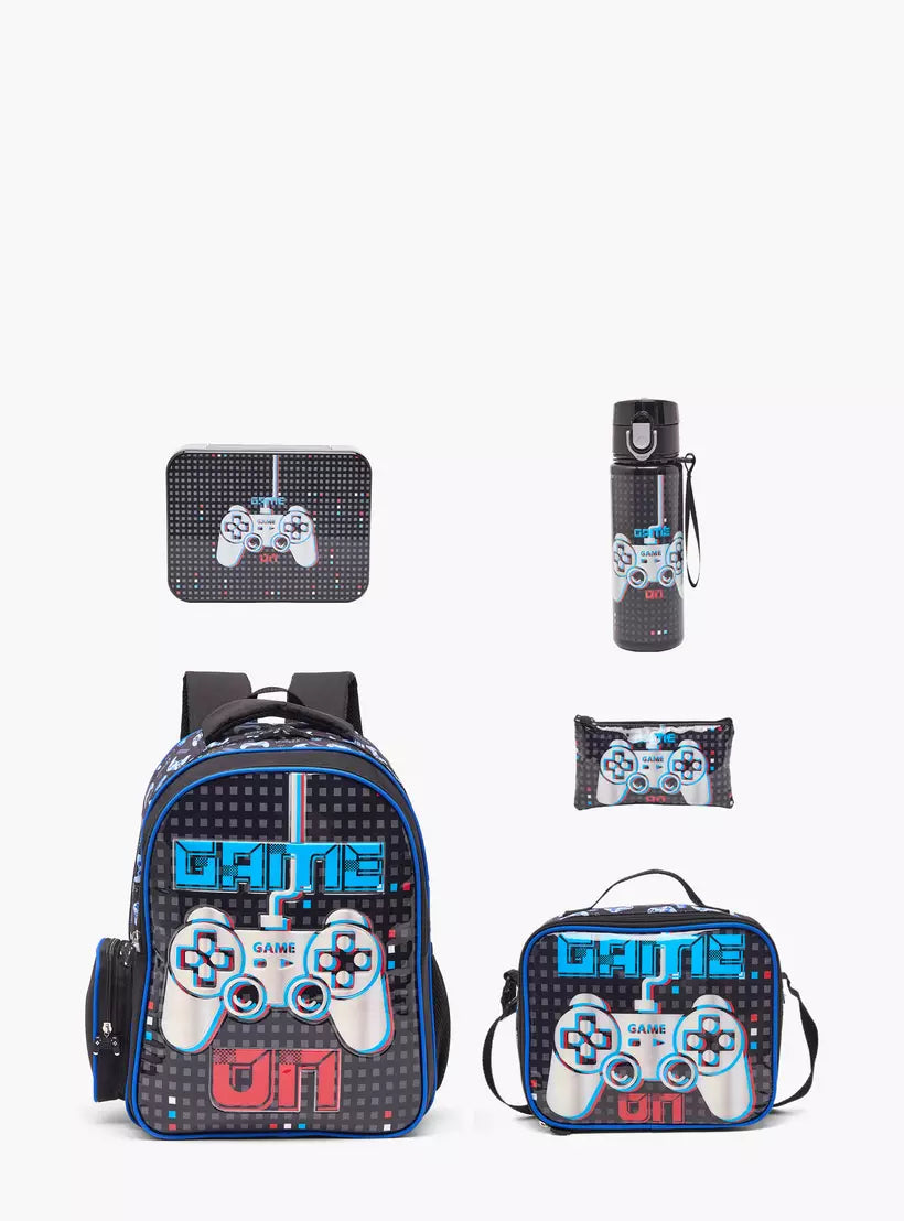 Juniors Gamer 5-Piece School Backpack Set  16 inches