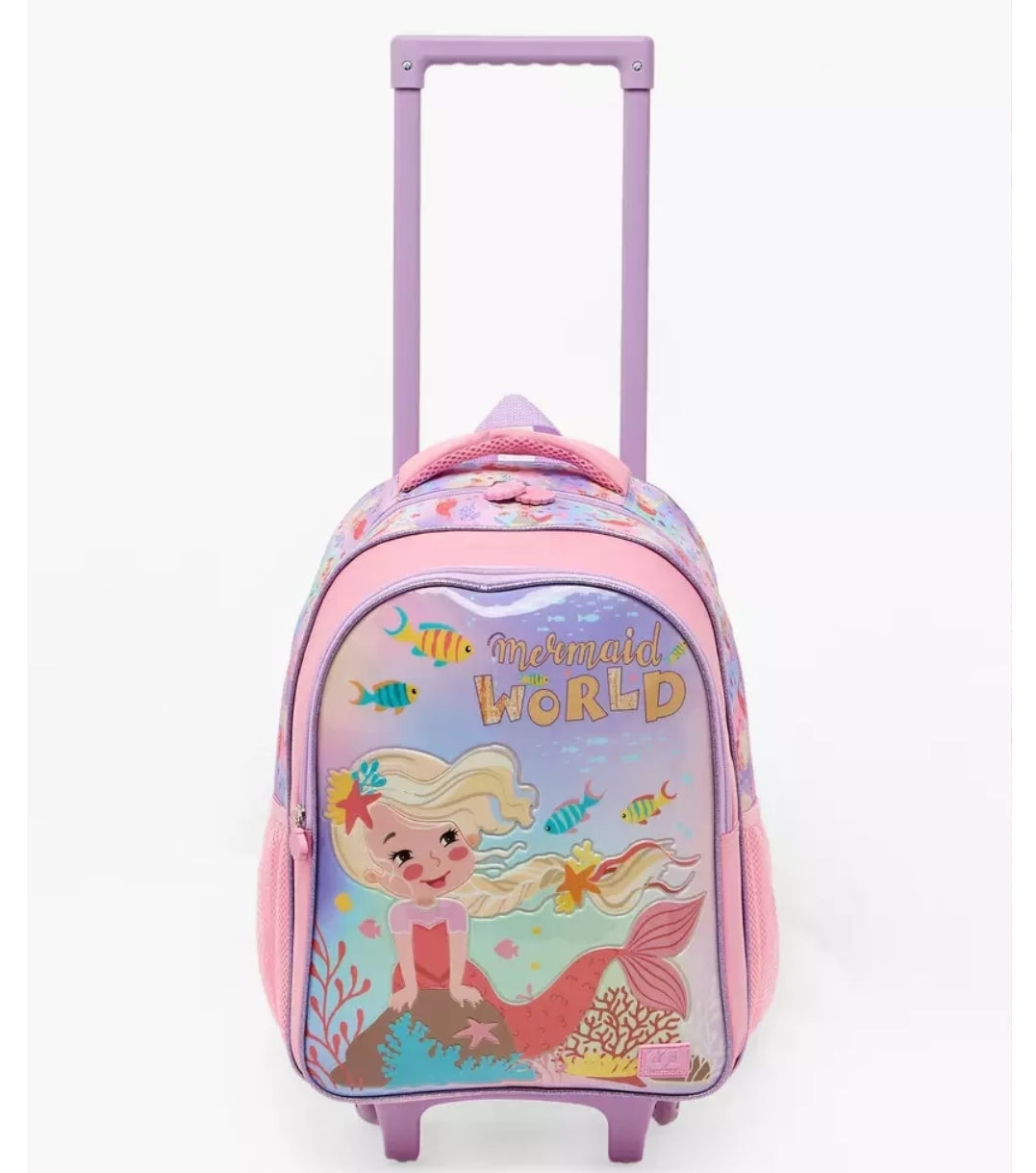 Mermaid 5-Piece School Trolley Bag Set 16 inches