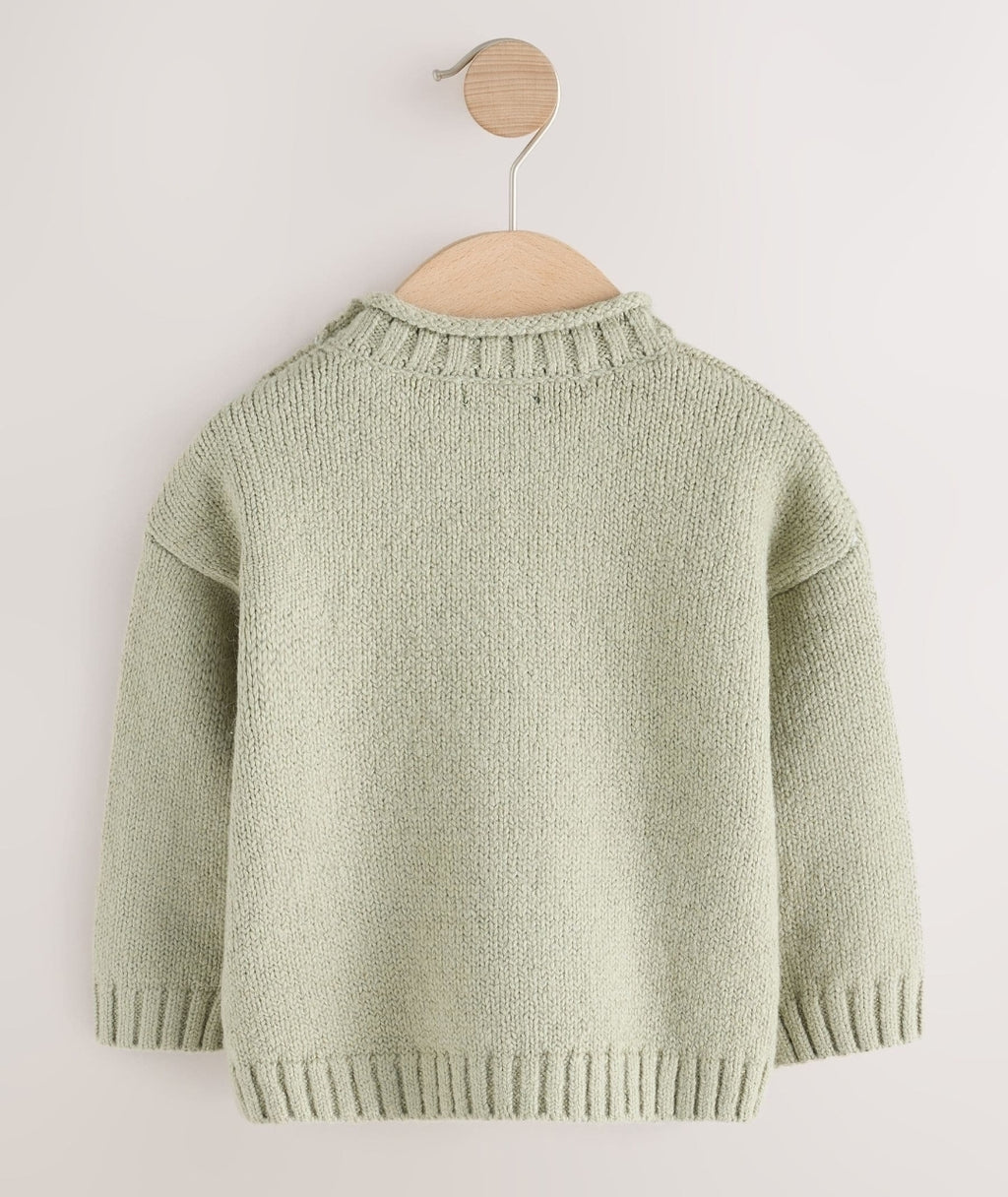 Sage Green Farm Character
Knitted Crew Neck Jumper