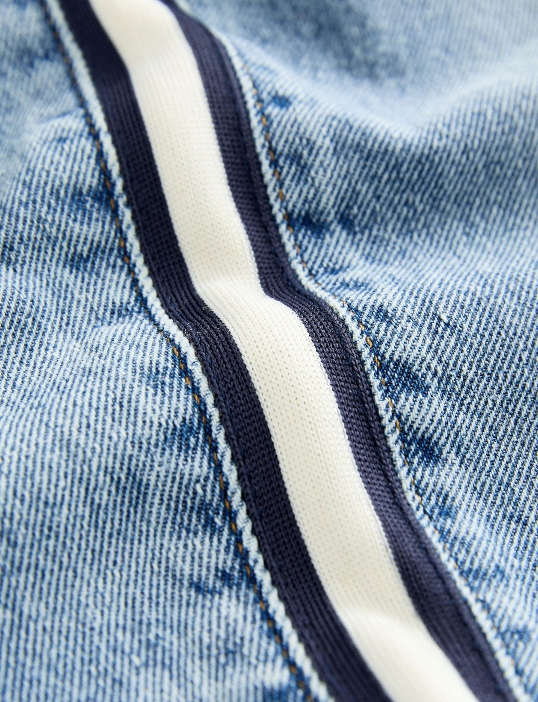 Light Blue Side Stripe Wide Fit Jeans