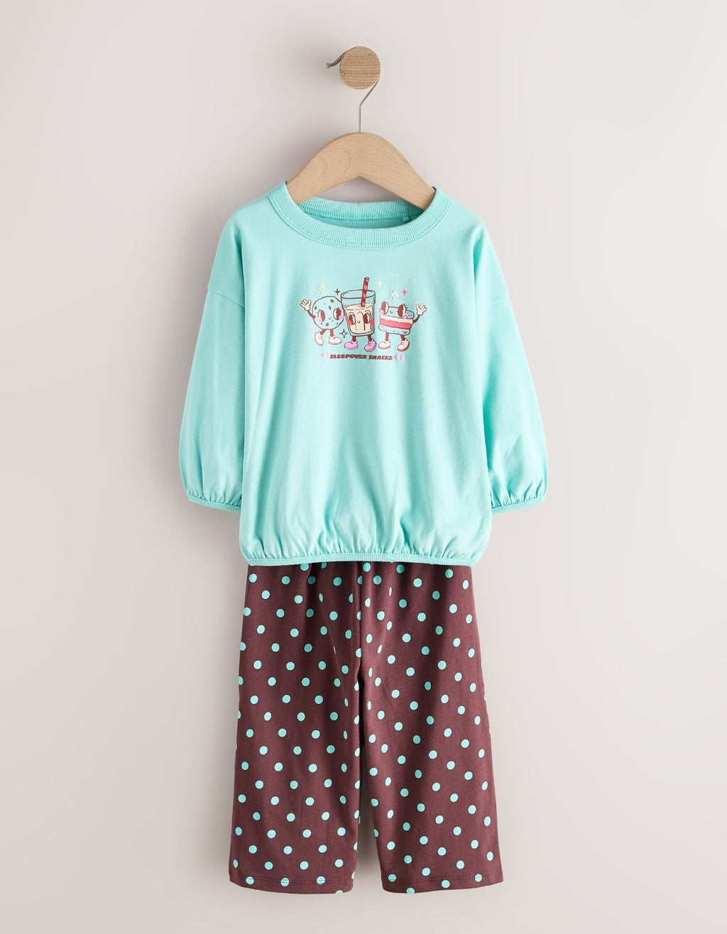 Pink/ Brown Graphic Top Wide Leg Pyjamas 3 Pack