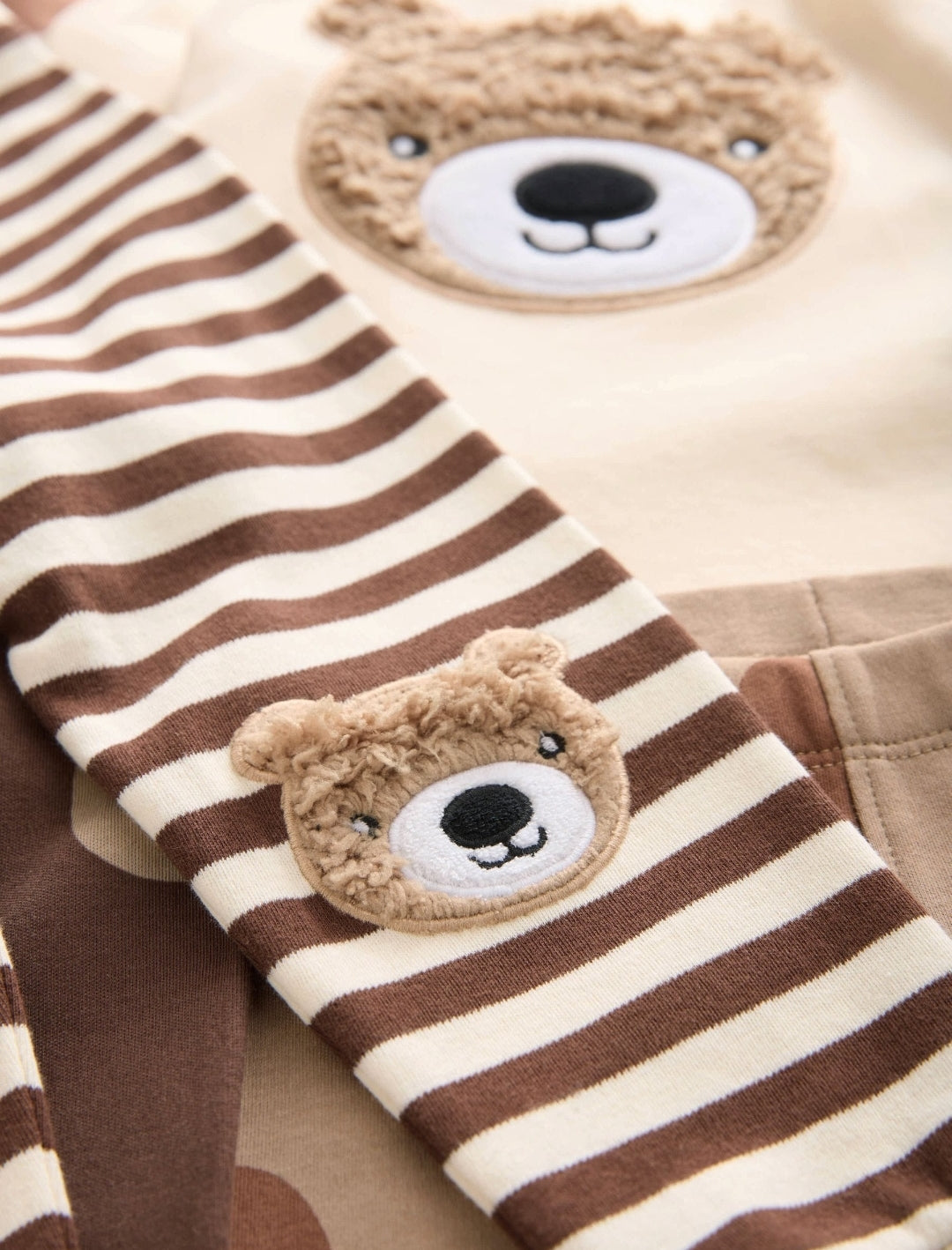 Brown/Cream Snuggle Pyjamas 3 Pack