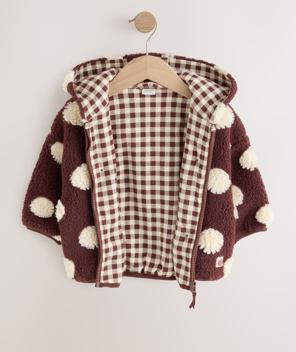 Brown/Ecru Spot Hooded Zip Up
Fleece