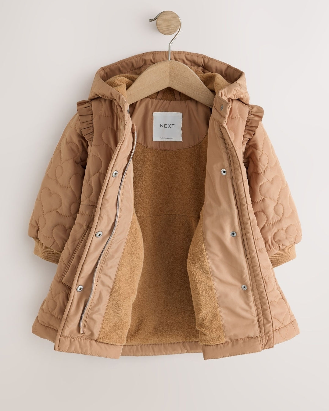 Caramel Brown Shower Resistant
Skirted Quilted Coat