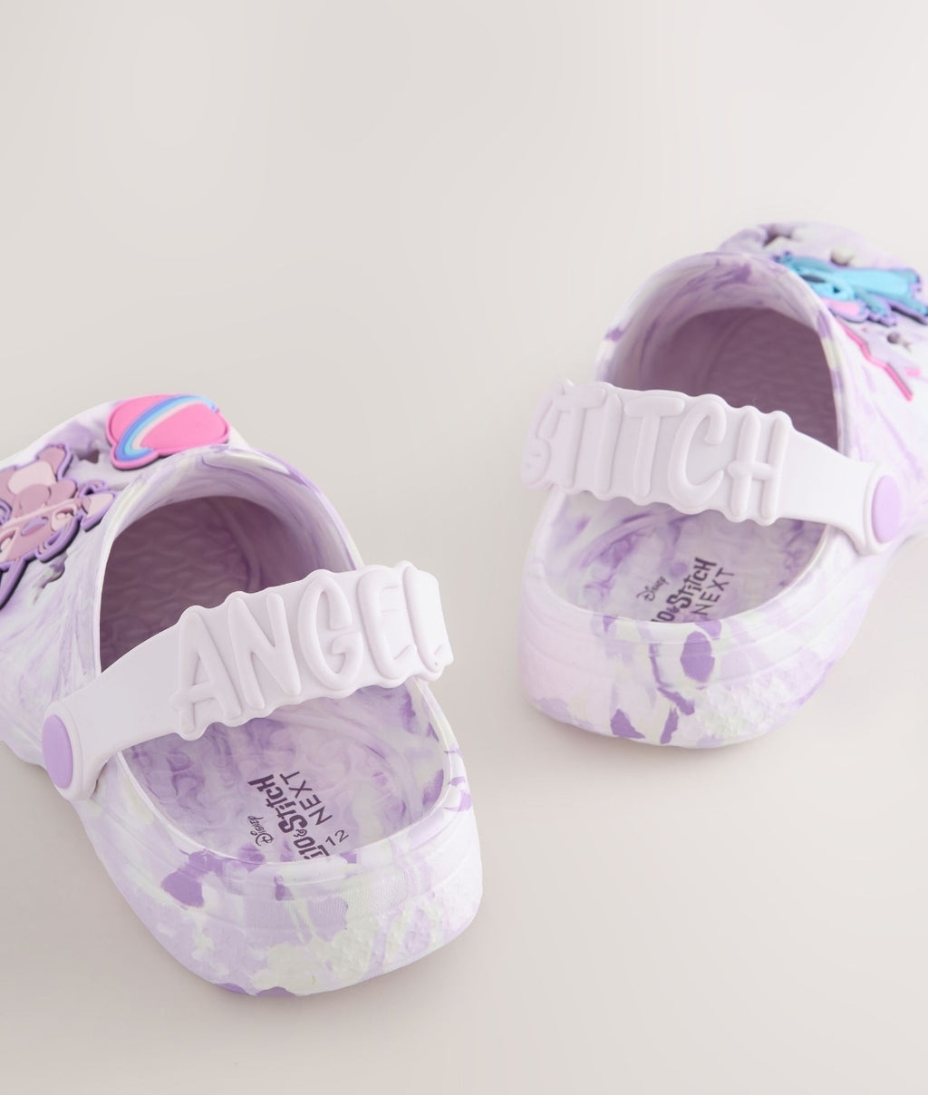 Lilac Purple Marble Lilo & Stitch Clogs