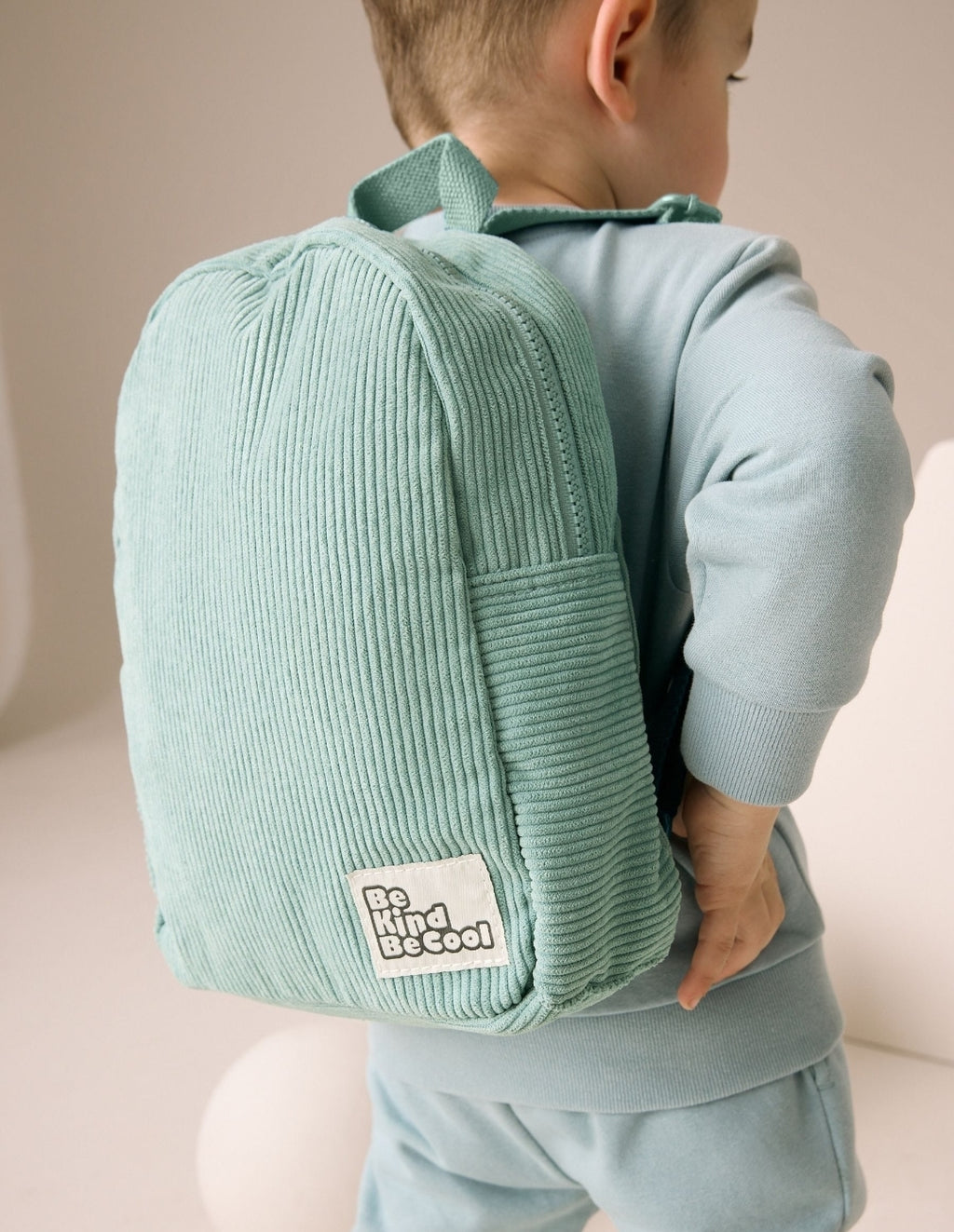 Sage Green Cord Corduroy Backpack 14 inches