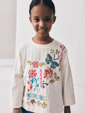Ecru Embroidery Long Sleeve Top