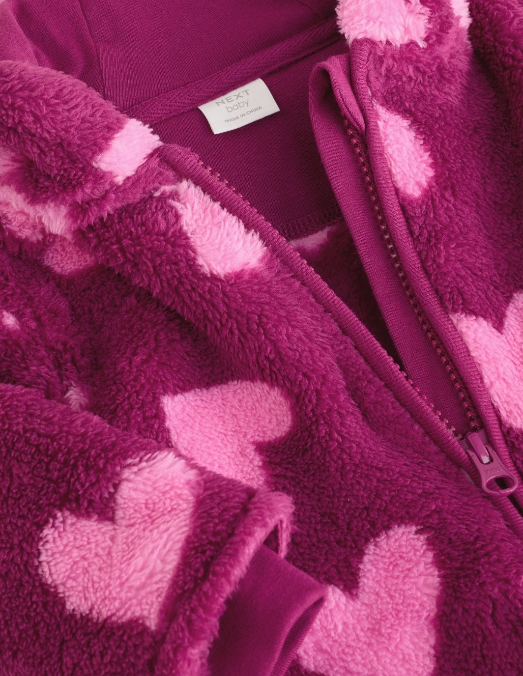 Pink Heart Printed Hooded Fleece
Baby Pramsuit