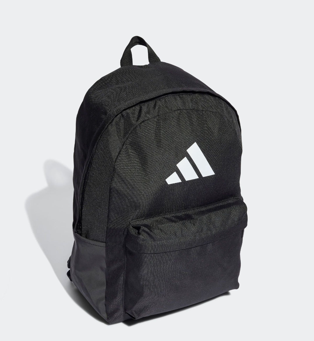 adidas Black Chrome Classic 3 Bar Logo Backpack