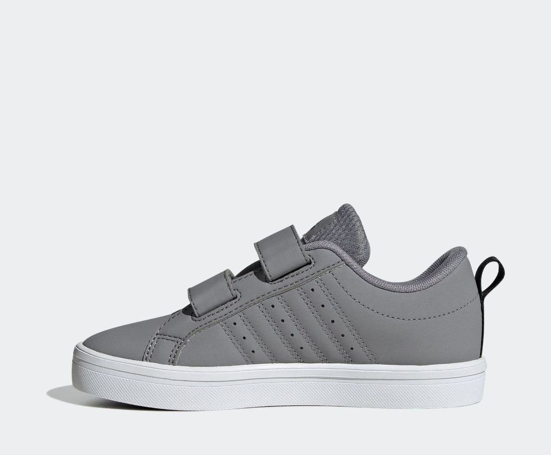adidas Grey/Black Hook and Loop VS Pace 2.0 Kids Trainers