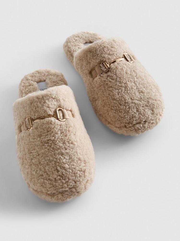 Primark Snaffle Bit Borg Mule Slippers