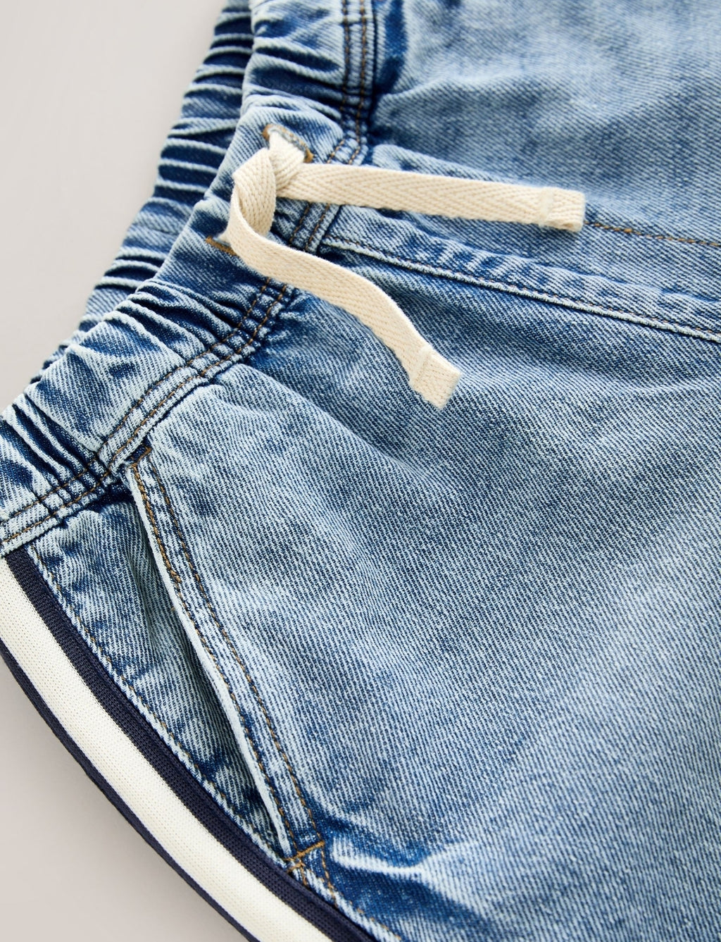 Light Blue Side Stripe Wide Fit Jeans