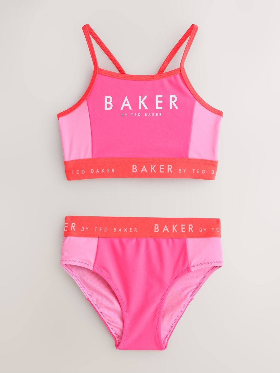 Baker by Ted Baker Pink Colour Block Rach 3 Piece Vest and Bikini