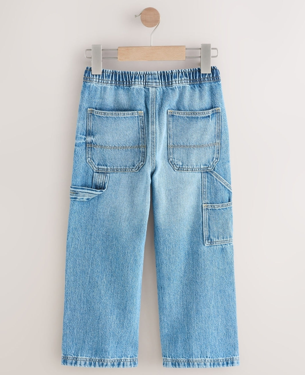 Mid Blue Denim Denim Pull On Carpenter Jeans