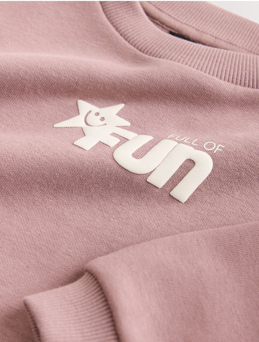 Mauve Purple Printed Crew Neck Sweat
Top