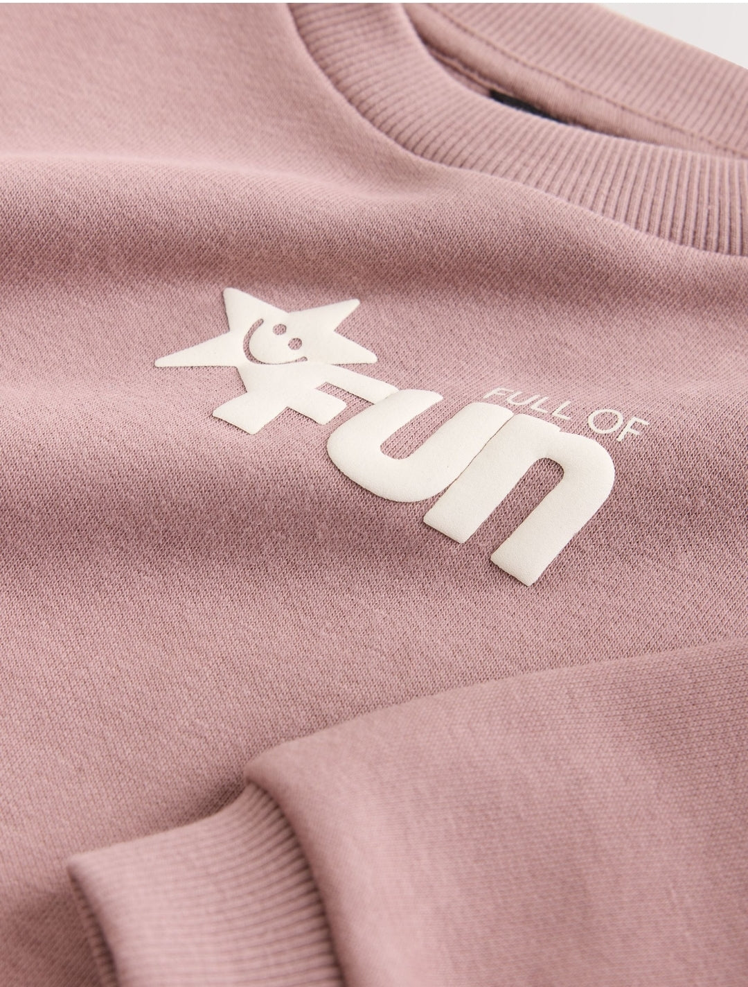 Mauve Purple Printed Crew Neck Sweat
Top