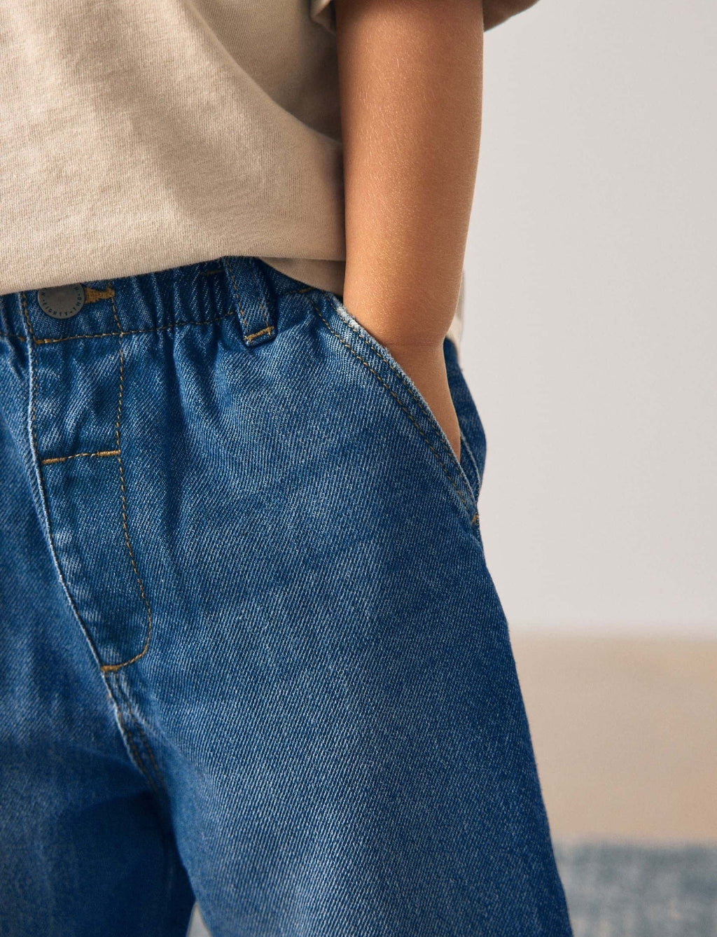 Mid Blue Denim Wide Fit Jeans