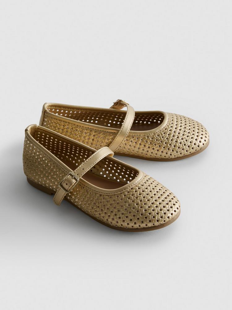 Metallic Mary Jane Ballet Pumps