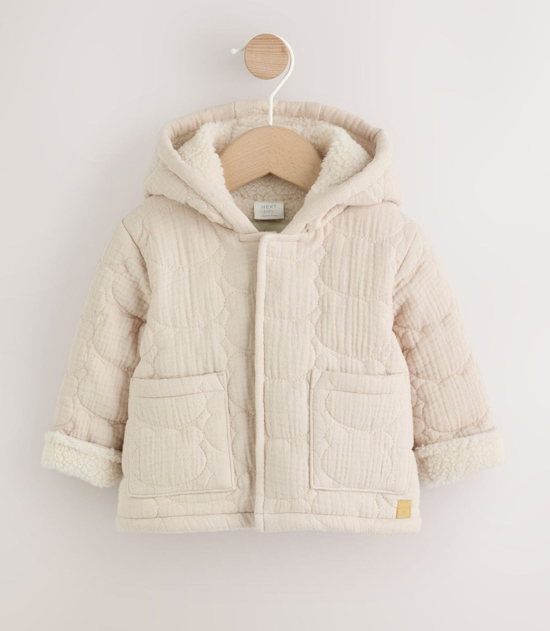 Cream Crinkle Bear Face Quilted
Baby Jacket