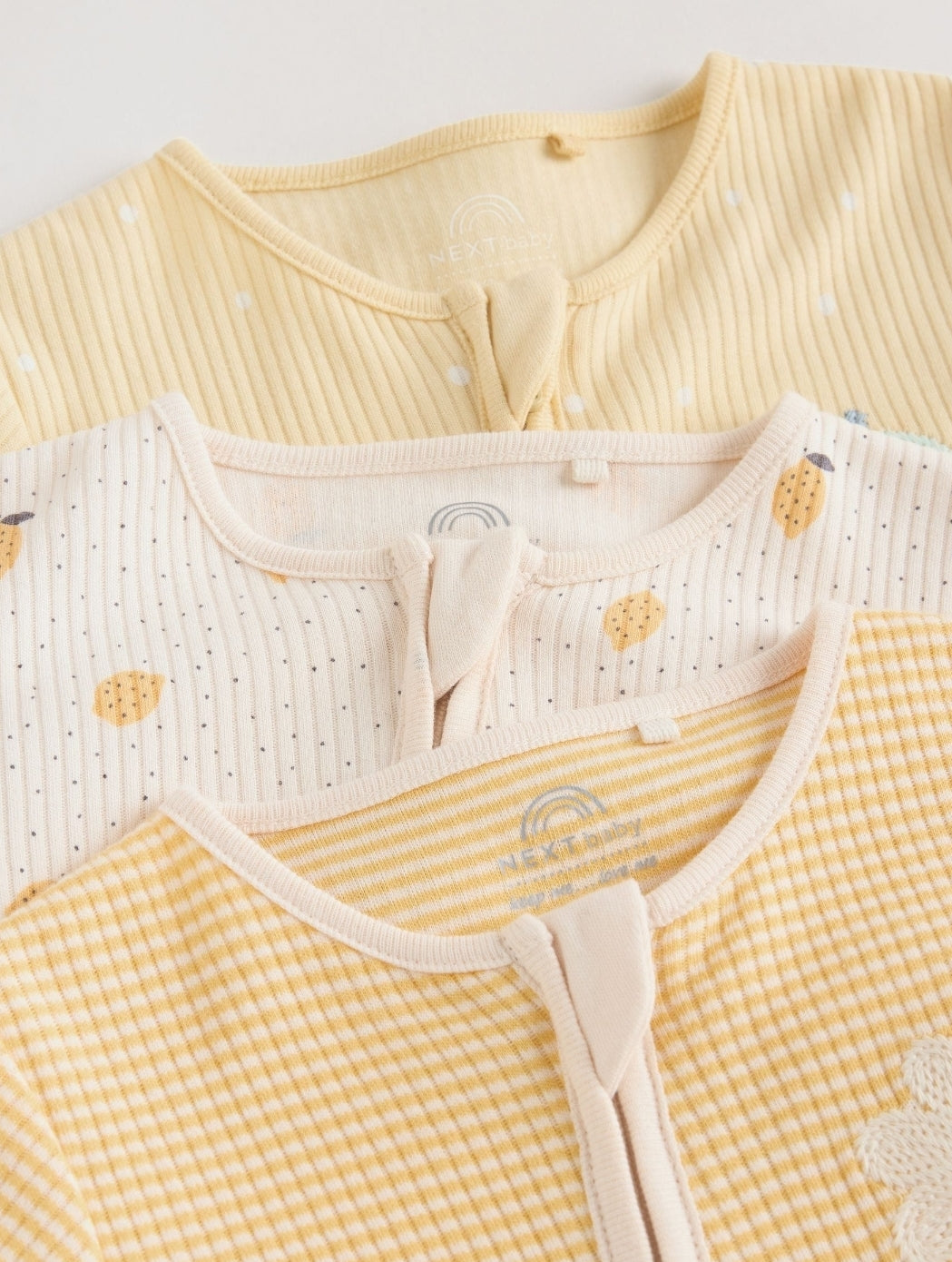 Yellow Baby Sleepsuits 3 Pack