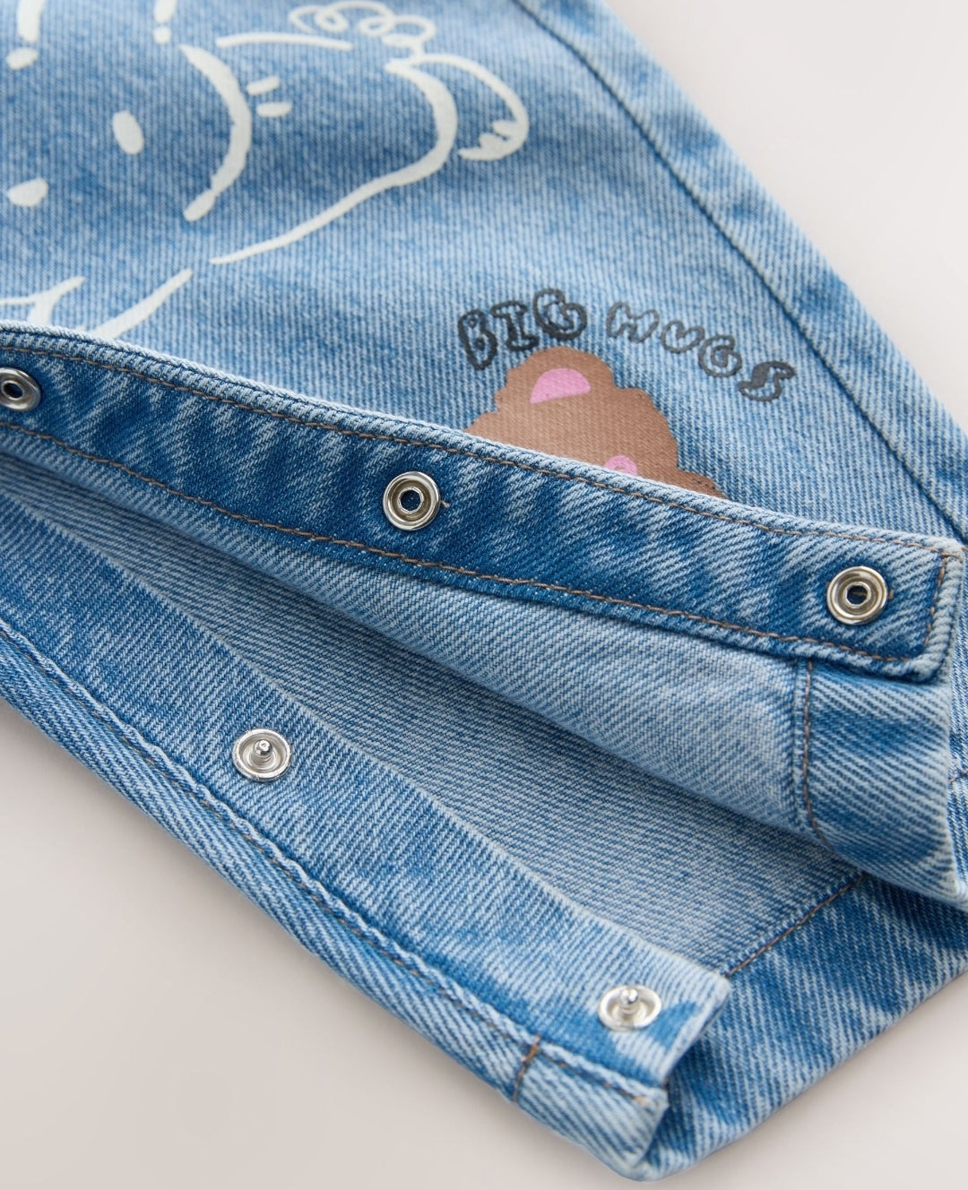 Mid Blue Cat Printed Denim
Dungarees