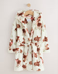 Ecru/Brown Fleece Dressing Gown