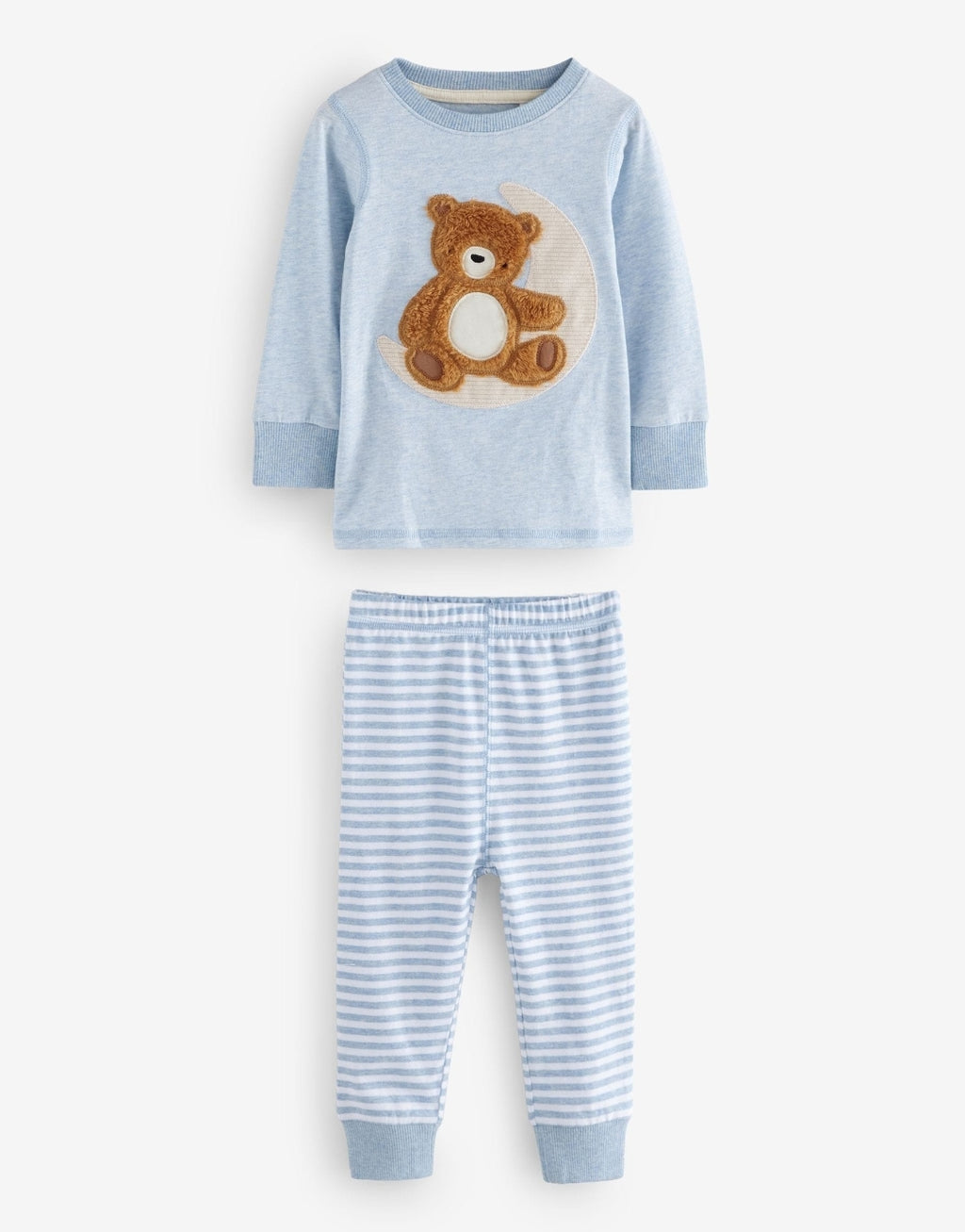 Blue/Ecru Baby Bear Snuggle Pyjamas 3 Pack