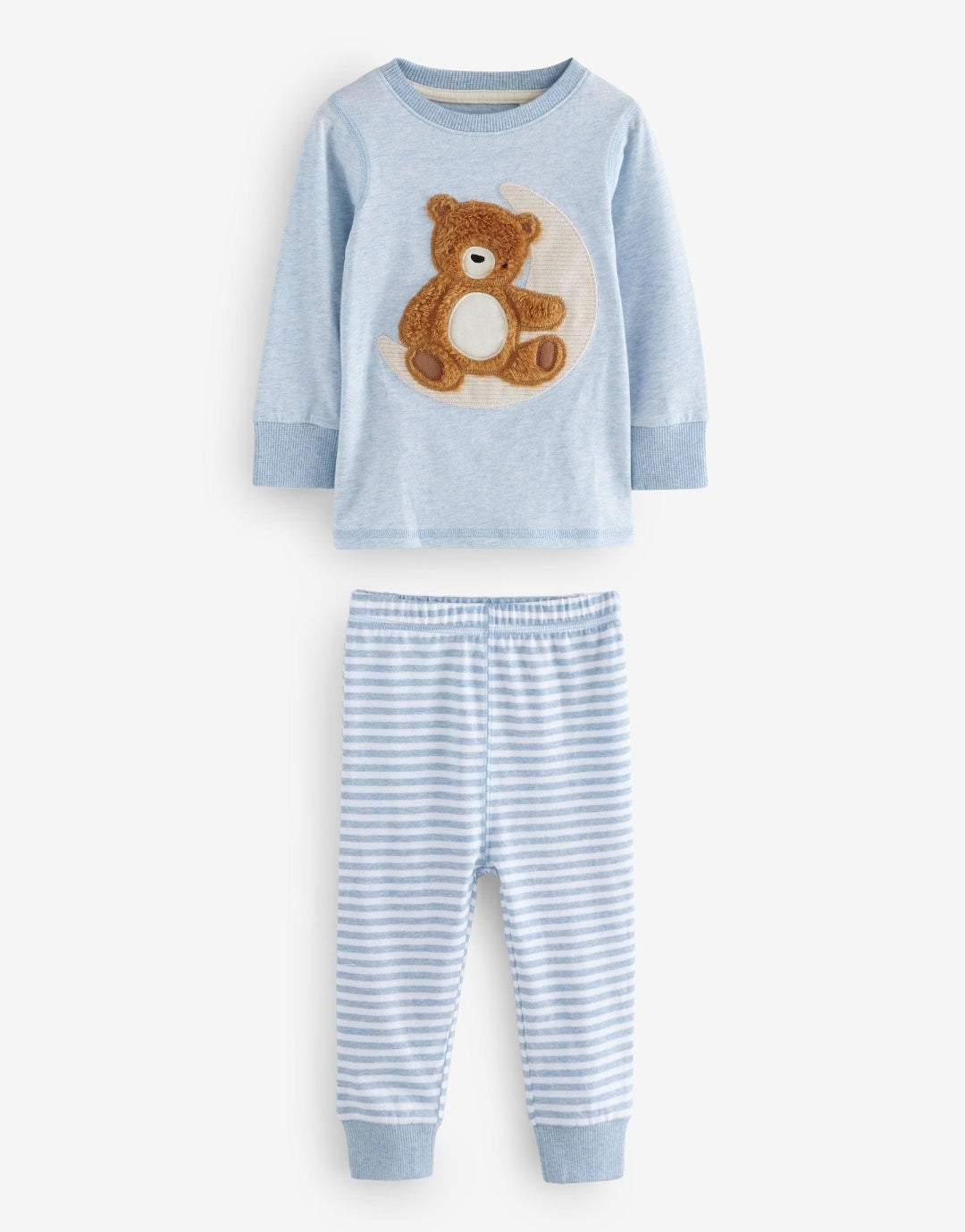 Blue/Ecru Baby Bear Snuggle Pyjamas 3 Pack