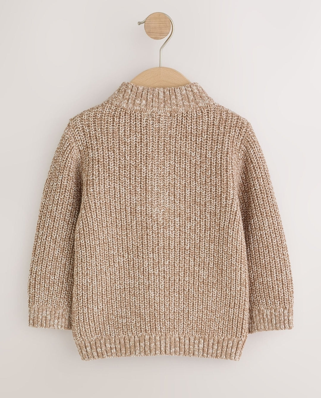 Beige Zip Neck Knitted Cable
Jumper