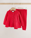 Red Frill Knitted Bow Baby
Cardigan & Leggings Set 2 Piece