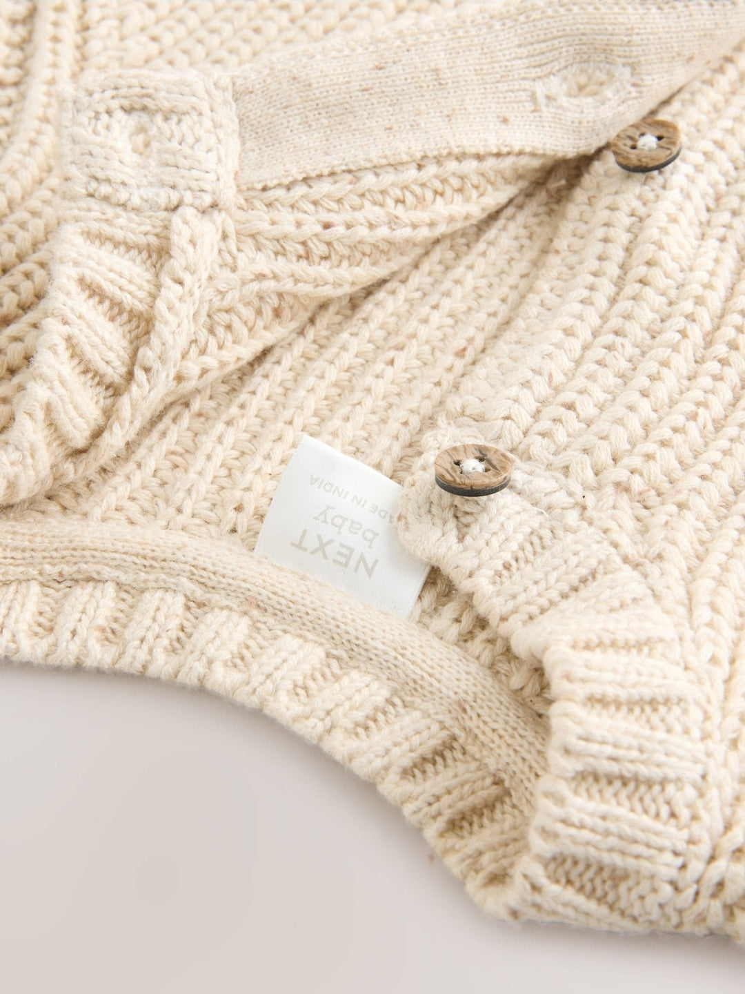 Neutral Milk Club Chunky Knitted Embroidered Baby Cardigan