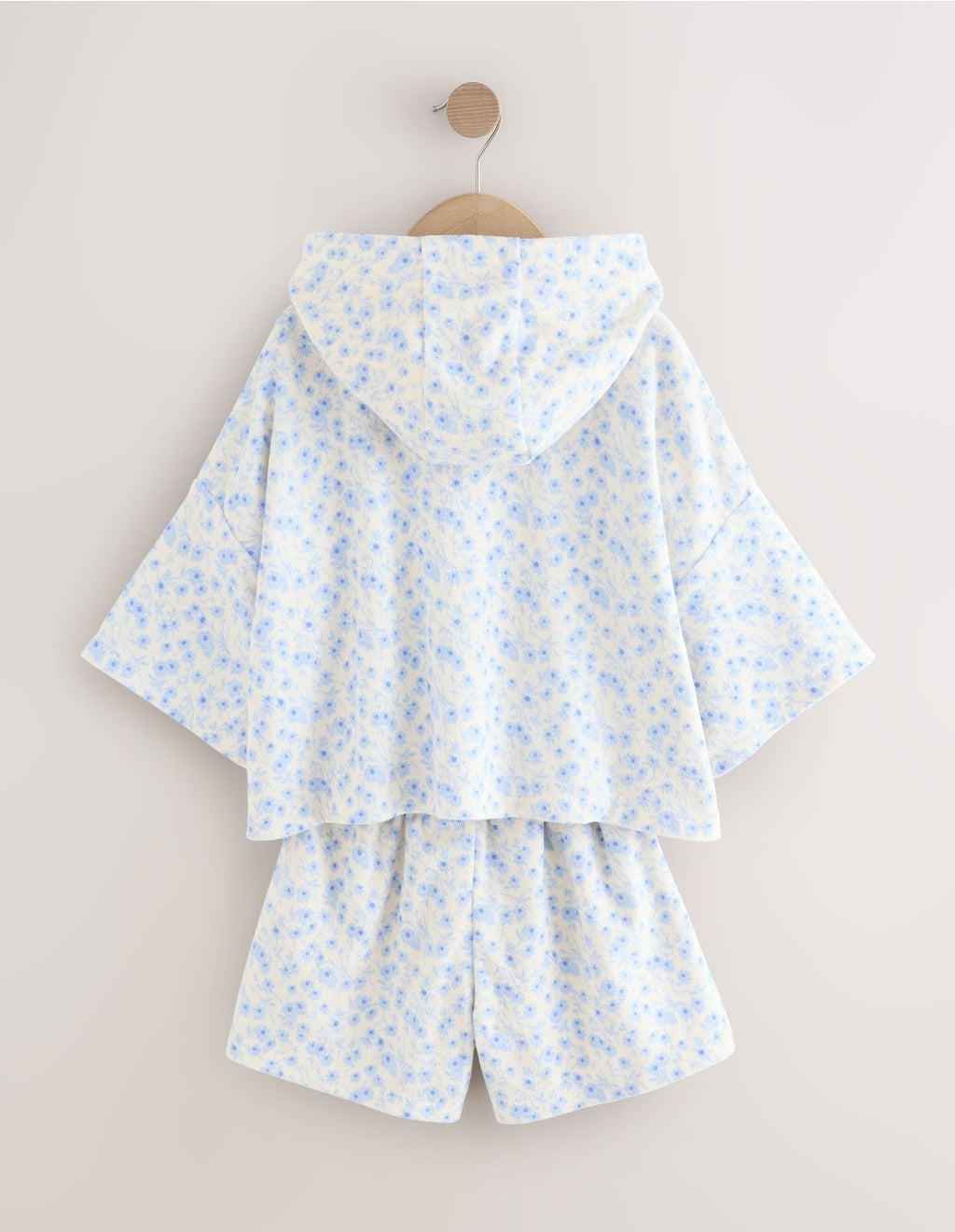 Blue/White Floral Ditsy Towelling
Hoodie And Shorts Set