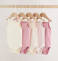 Pink Vest Baby Bodysuits 5 Pack