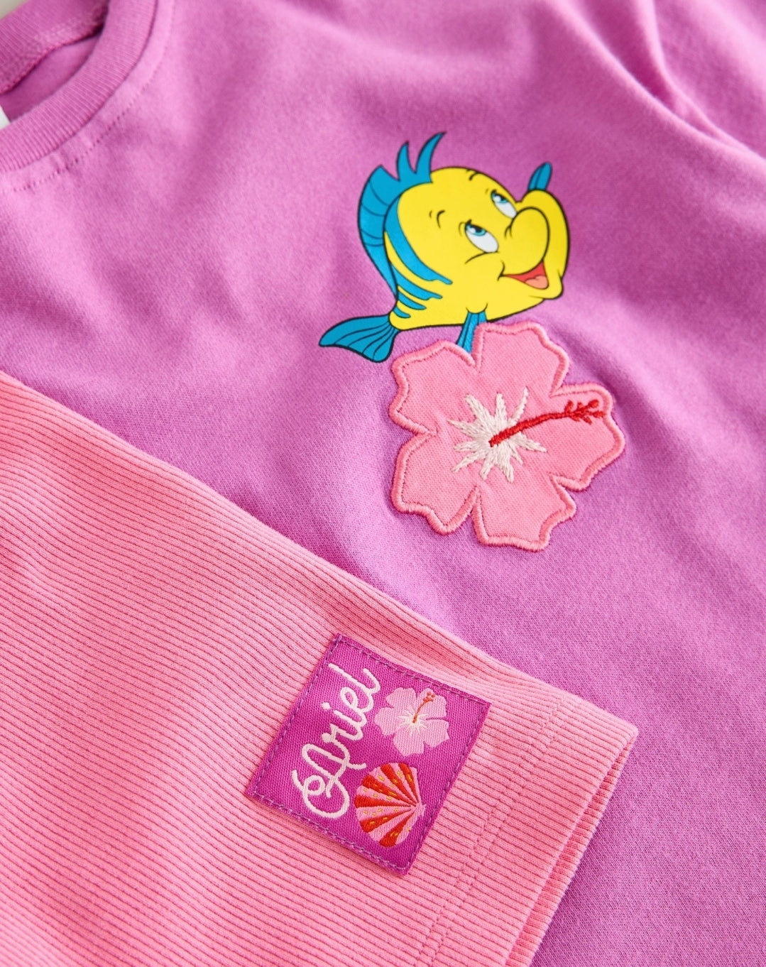 Purple Disney Little Mermaid Short Sleeve T-Shirt and Rib Cycle Short