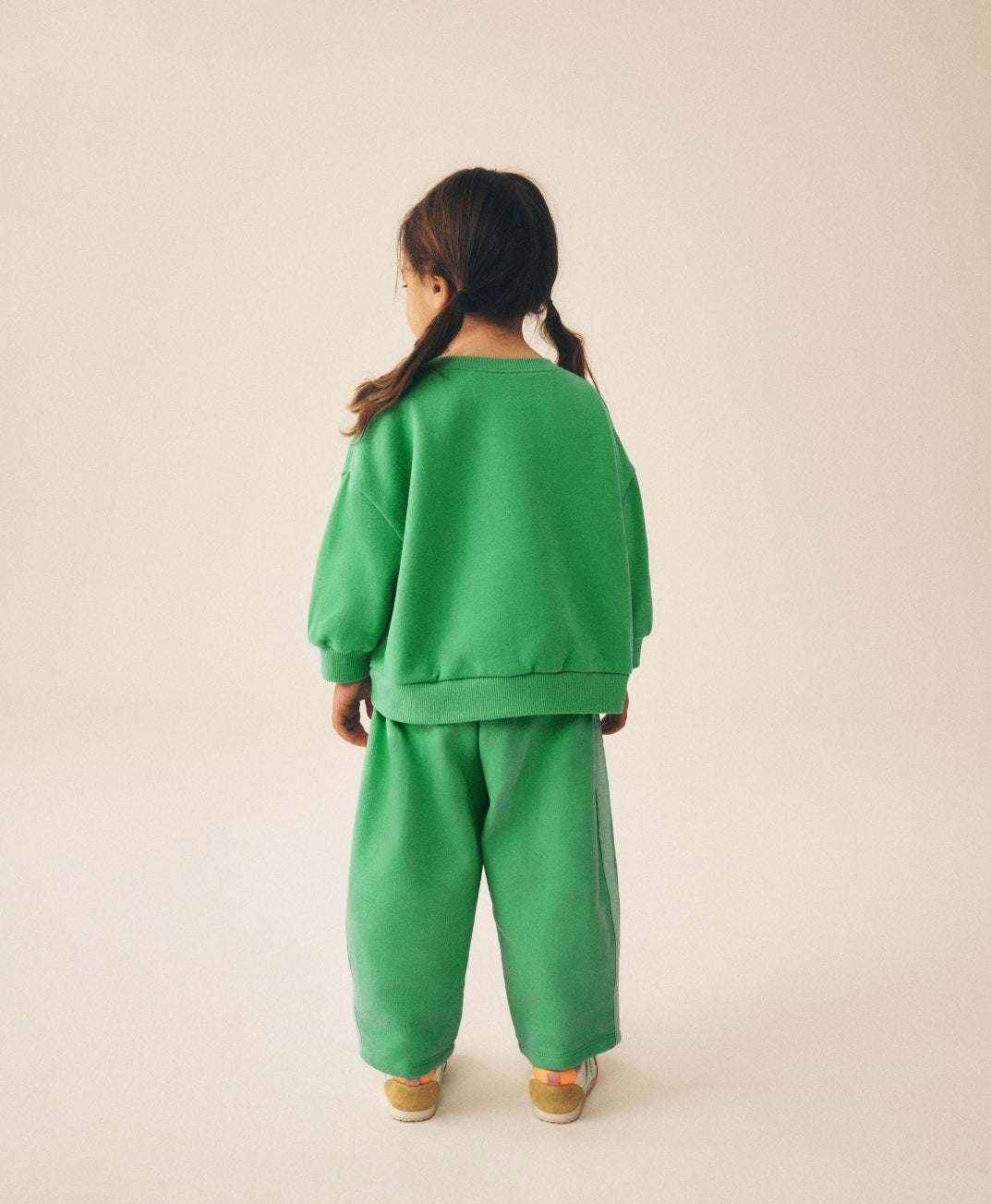 Green Play Crew Neck Sweatshirt and Barrel Trousers Set