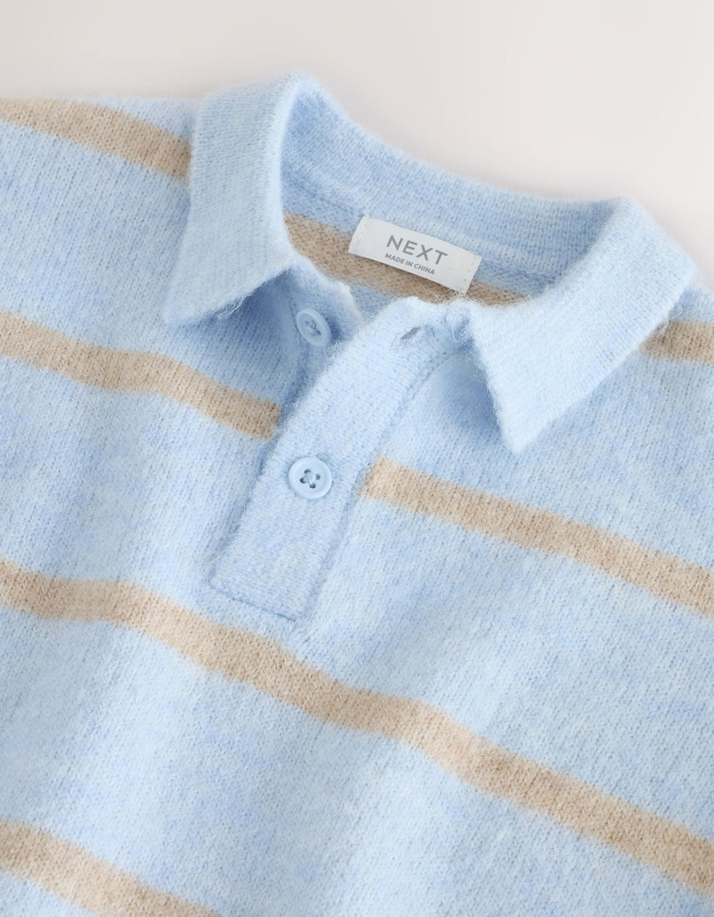 Blue/Neutral Knitted Stripe Polo
Shirt