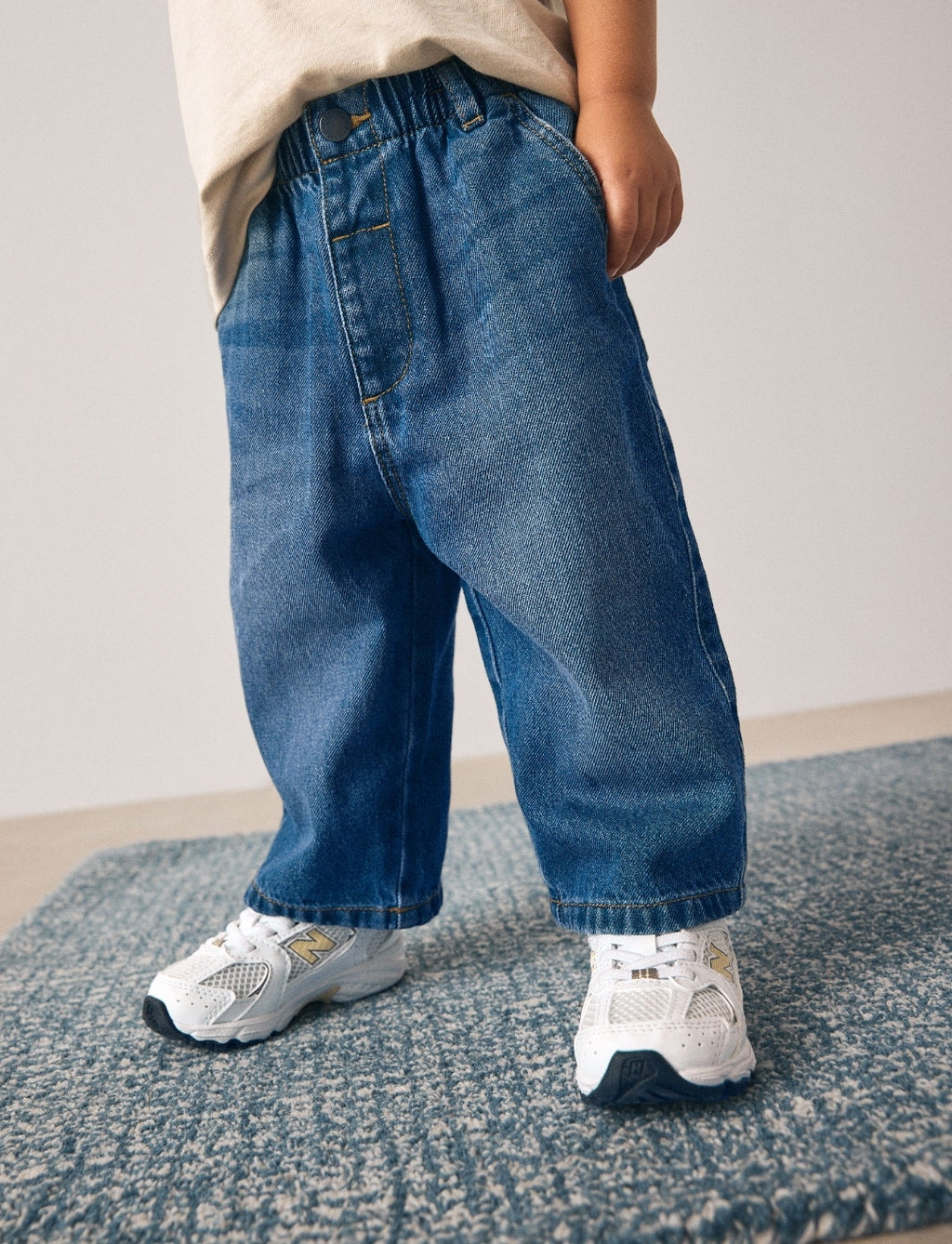 Mid Blue Denim Wide Fit Jeans