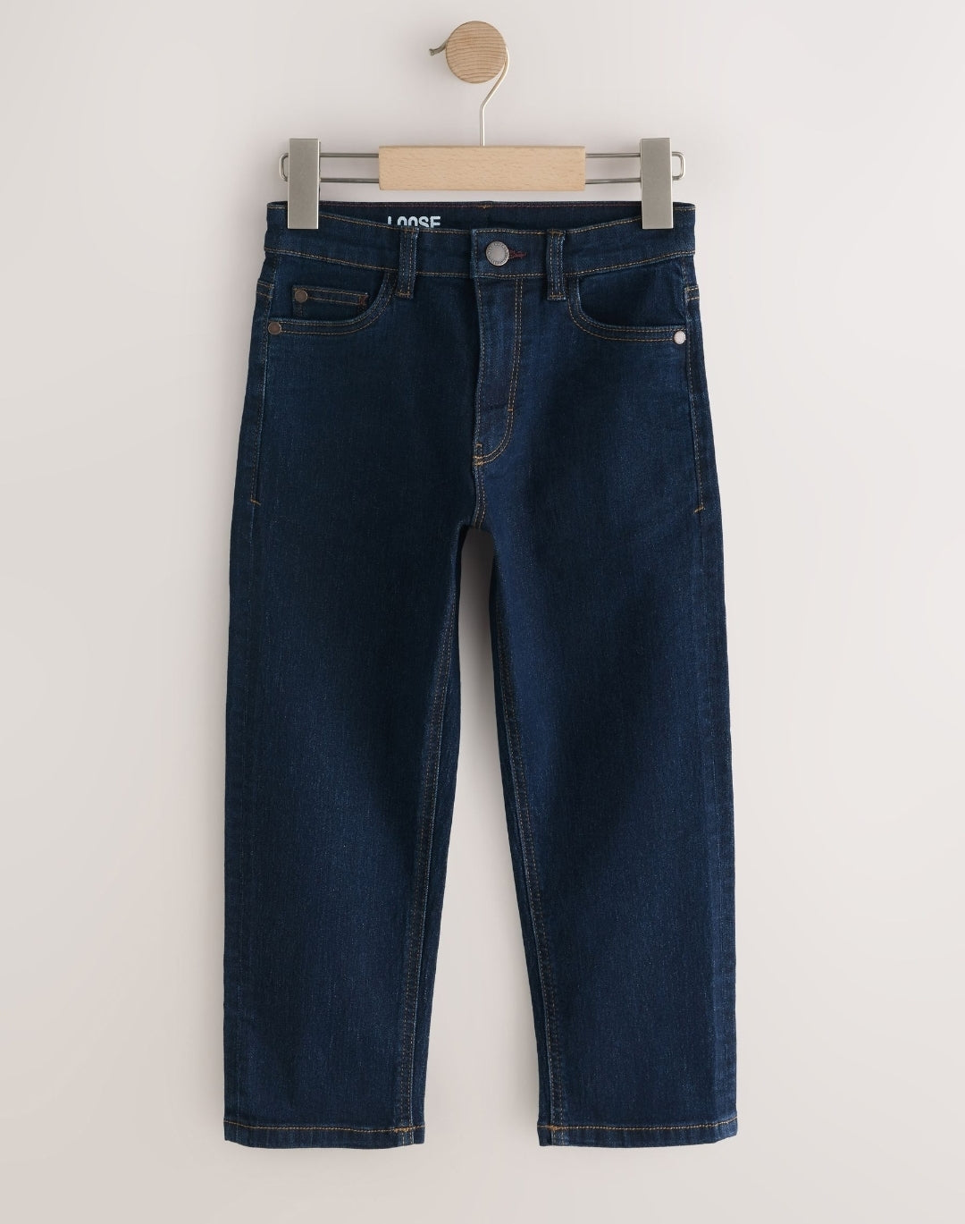 Blue Dark Loose Fit Stretch Jeans