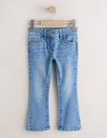 Mid Blue Denim Low Rise Flared Jeans