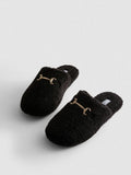 Primark Snaffle Bit Borg Mule Slippers Open