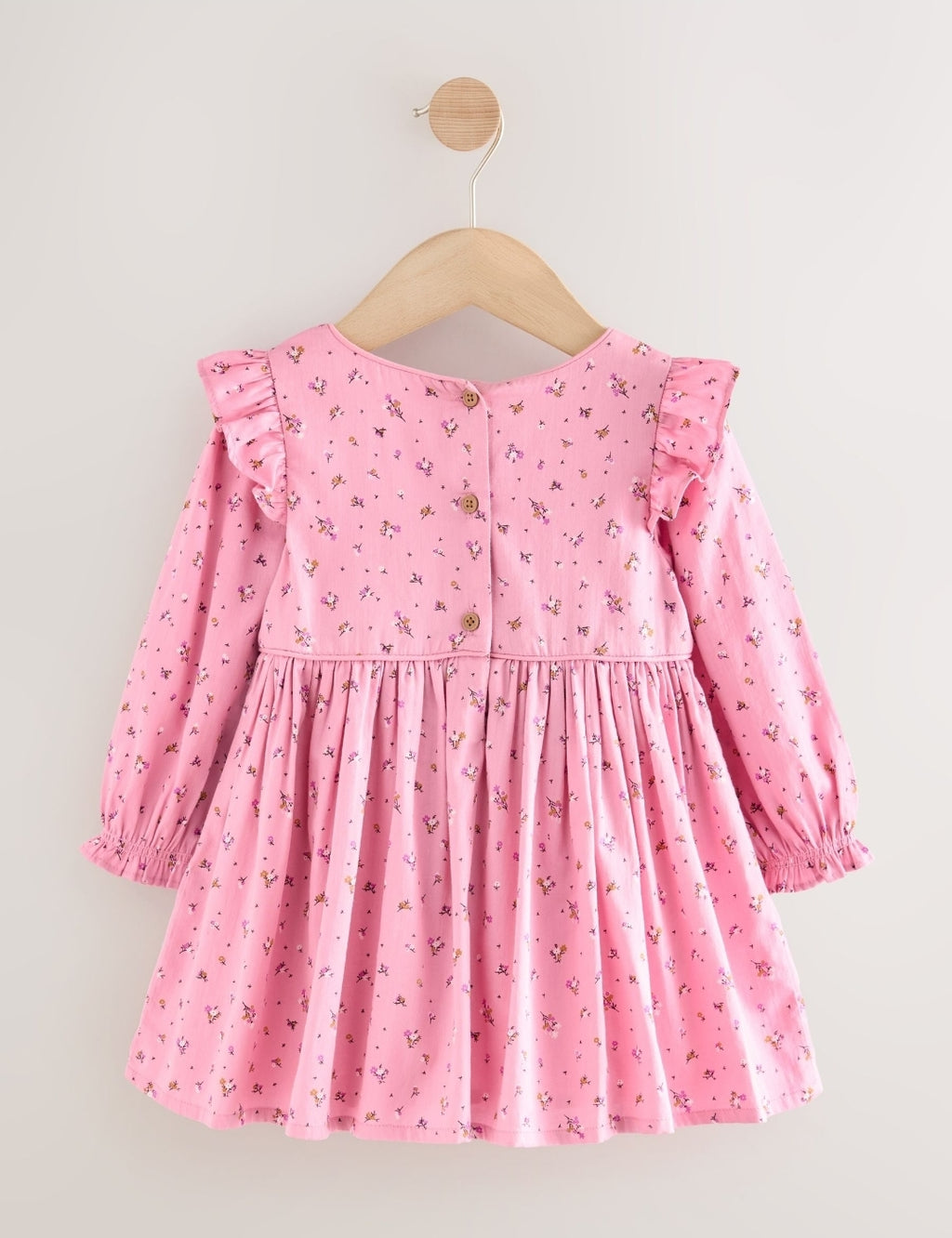 Pink Frill Long Sleeve Dress