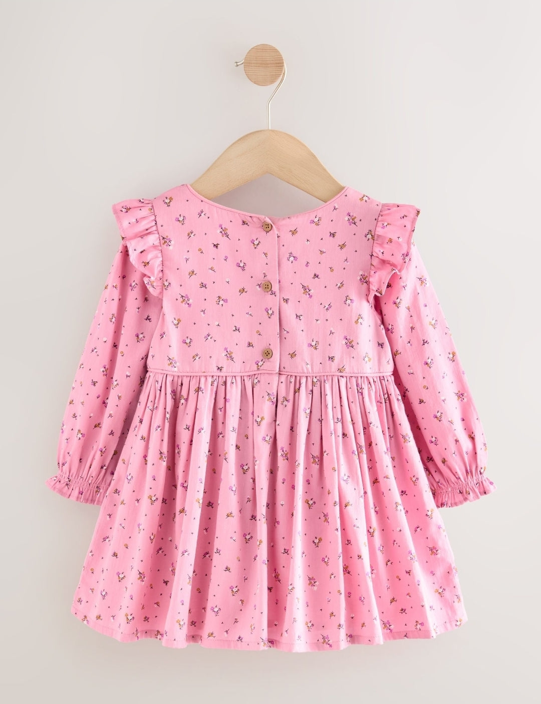 Pink Frill Long Sleeve Dress