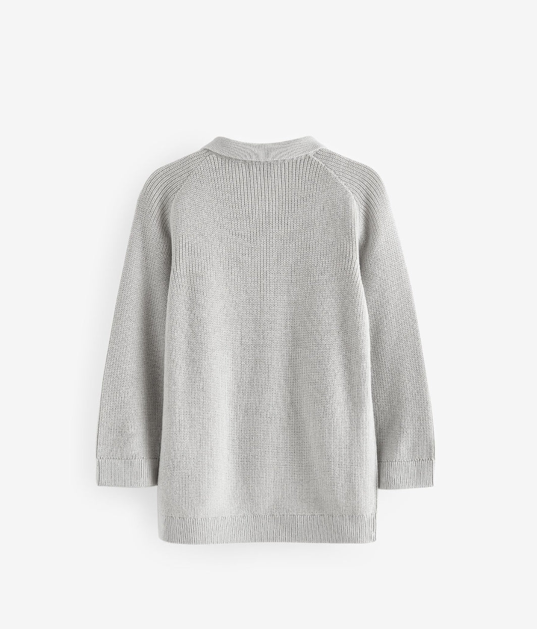 Light Grey Long Sleeve Quarter Zip Knitted Polo Shirt